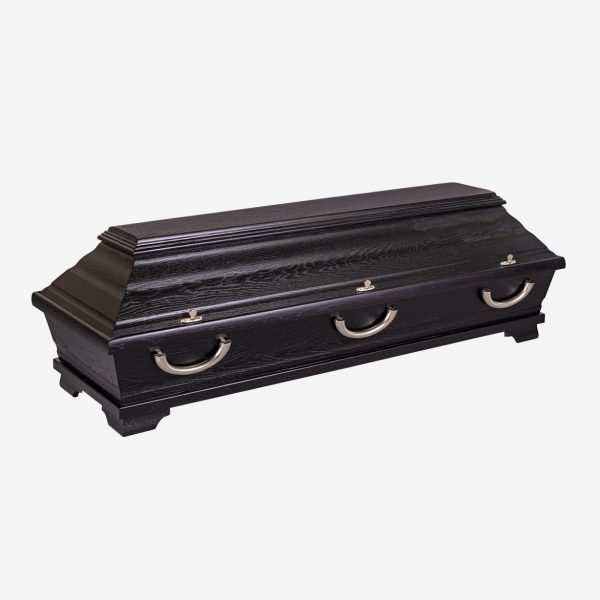 Eiche furniert schwarz Sargform