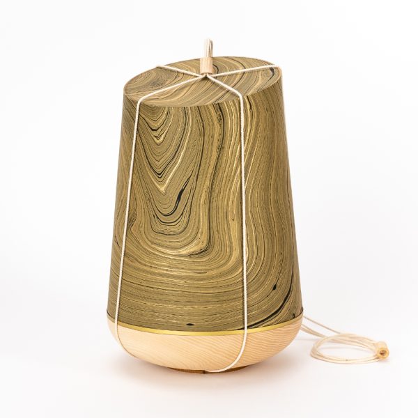 SAMOSA Marmoré Holzurne Oliv-Gold Weißesche – Bild 3