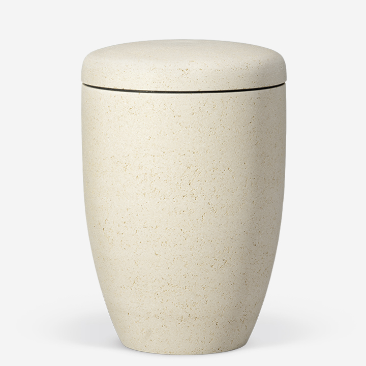 Naturstoffurne Steinbeschichtet Marmorit - Weiß