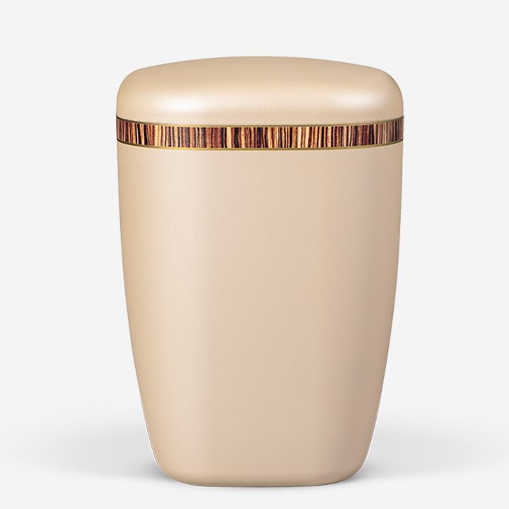 Naturstoffurne Perlbeige Dekorband Holzoptik - ZEBRANO