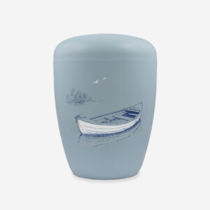 Naturstoffurne Taubenblau Boot